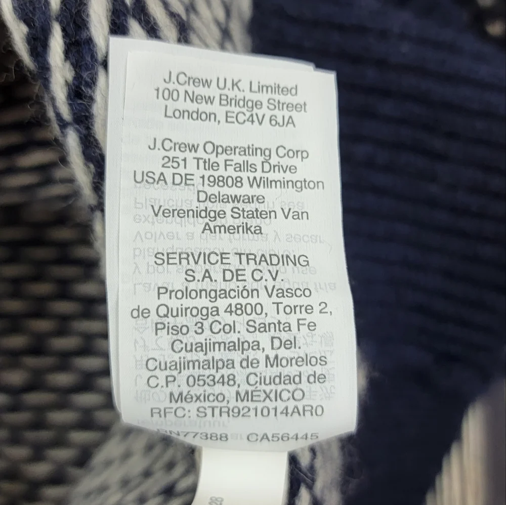 J. Crew Men's Fair Isle Wool Blend Pullover Hoodie